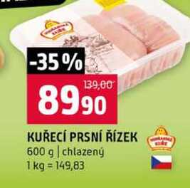 KUŘECÍ PRSNÍ ŘÍZEK 600 g chlazený