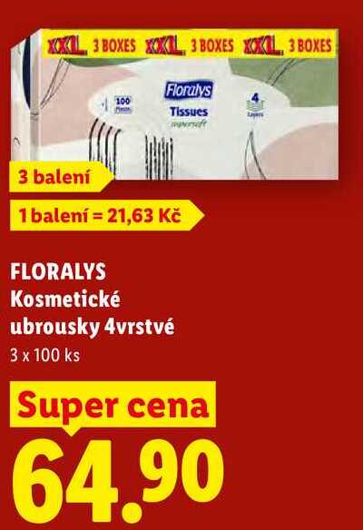 FLORALYS Kosmetické ubrousky, 3x 100 ks Lidl