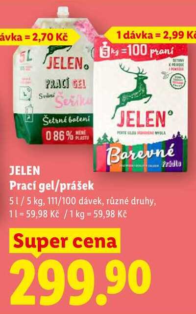 JELEN Prací gel/prášek, 5 l/5 kg Lidl
