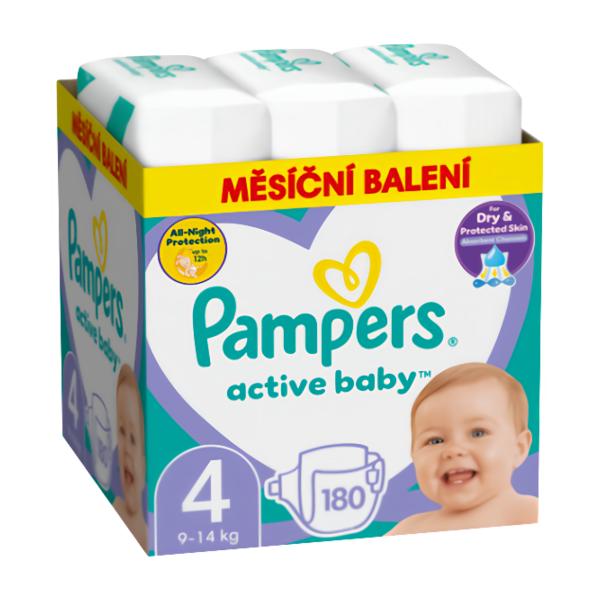 Pampers Active Baby Měsíční balení vel. 4 (9-14kg) Košík.cz