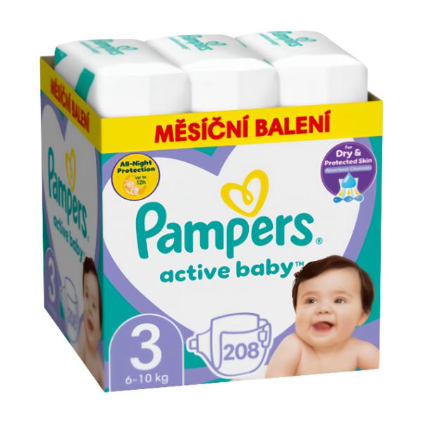 Pampers Active Baby Měsíční balení vel. 3 (6-10 kg) Košík.cz