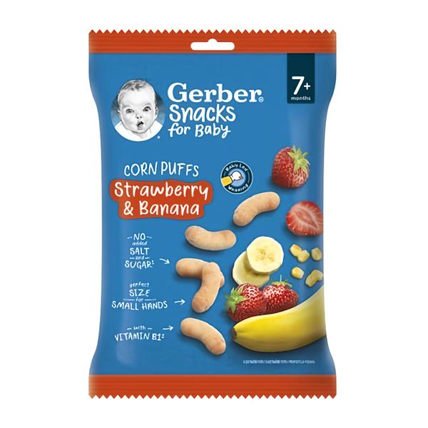 Gerber Snacks kukuřičné křupky jahoda a banán Košík.cz