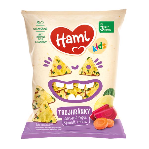 Hami Trojhránky červená řepa, špenát, mrkev Košík.cz