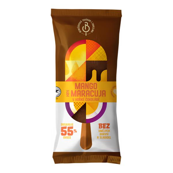 Benešovská továrna na zmrzlinu Sorbet Mango & maracuja v hořké čokoládě, nanuk