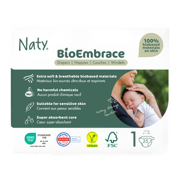 Naty Plenky Bioembrace Newborn 2-5 kg Košík.cz