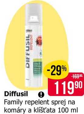 Diffusil Family repelent sprej na komáry a klíšťata 100 ml Teta drogerie