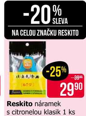 Reskito náramek s citronelou klasik 1 ks Teta drogerie