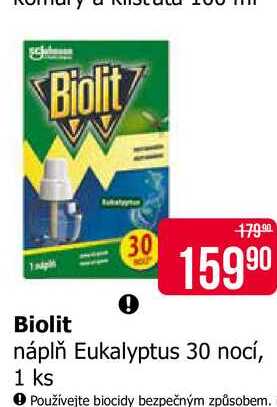 Biolit náplň Eukalyptus 30 nocí, 1 ks Teta drogerie