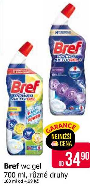 Bref wc gel 700 ml, různé druhy Teta drogerie