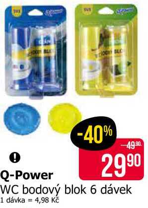 Q-Power WC bodový blok 6 dávek Teta drogerie