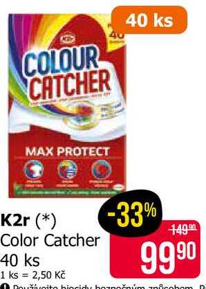 K2r Colour Catcher Prací ubrousky 40 ks Teta drogerie