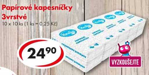 Papírové kapesníčky, 3vrstvé, 10x 10 ks  