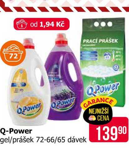 Q-Power gel/prášek 72-66/65 dávek Teta drogerie