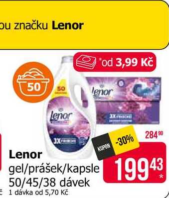 Lenor gel/prášek/kapsle 50/45/38 dávek Teta drogerie