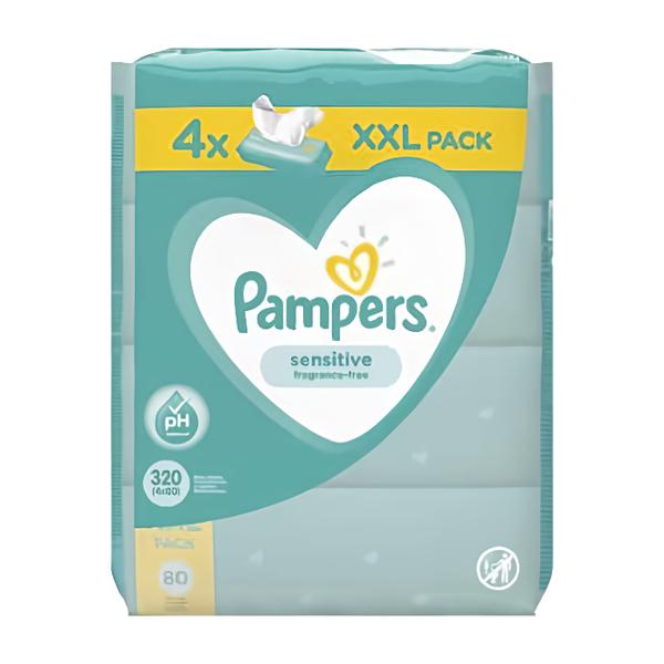 Pampers Wipes Sensitive XXL, 4x 80 ks Košík.cz