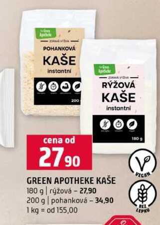 GREEN APOTHEKE KAŠE 180 g rýžová 200 g pohanková 180 g 