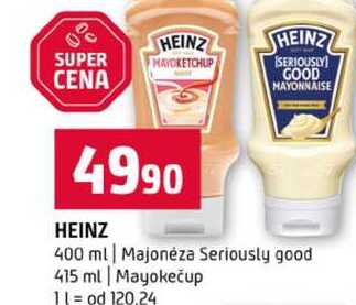 HEINZ 400 ml Majoneza Seriously good 415 ml Mayokečup