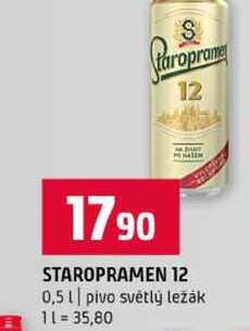 STAROPRAMEN 12 0,5l pivo světlý ležák 
