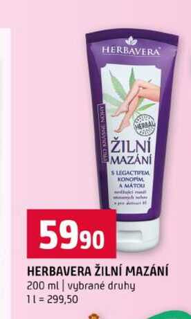 HERBAVERA ŽILNÍ MAZÁNÍ 200 ml vybrané druhy Terno