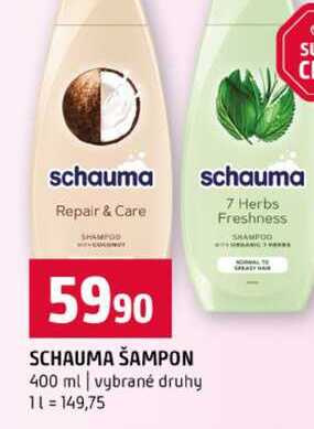 SCHAUMA ŠAMPON 400 ml vybrané druhy Terno