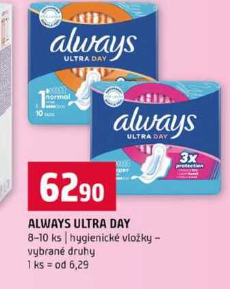 ALWAYS ULTRA DAY 8-10 ks hygienické vložky vybrané druhy Terno