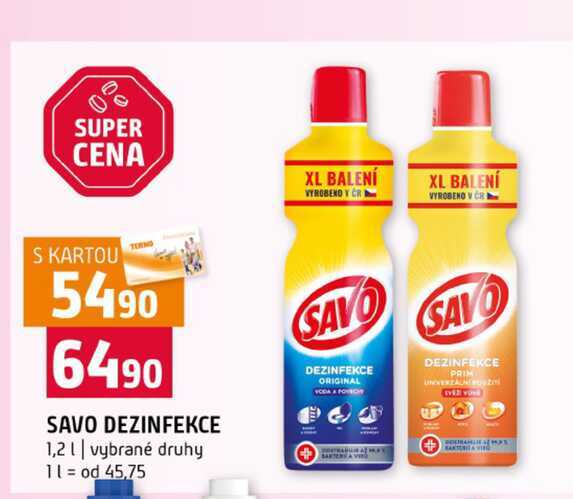 SAVO DEZINFEKCE 1,2l vybrané druhy Terno