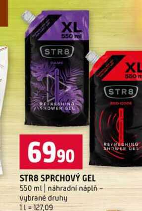 STR8 SPRCHOVÝ GEL 550 ml náhradní náplň vybrané druhy Terno