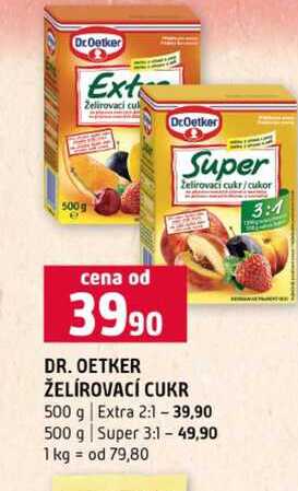 DR. OETKER ŽELÍROVACÍ CUKR 500 g Extra 2:1 500 g Super 3:1