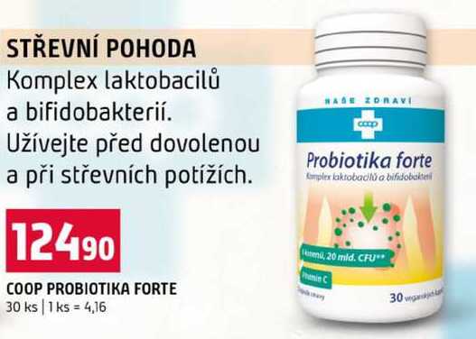 STŘEVNÍ POHODA Komplex laktobacilů a bifidobakterií. Užívejte před dovolenou a při střevních Terno