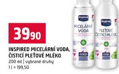 INSPIRED MICELÁRNÍ VODA, ČISTICÍ PLEŤOVÉ MLÉKO 200 ml vybrané druhy Terno