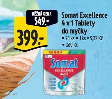 Somat Excellence 4 v 1 Tablety do myčky  75 ks Albert