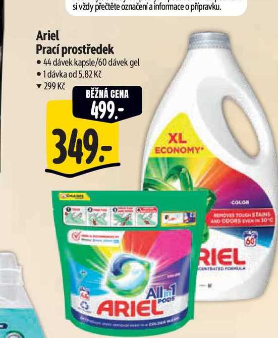 Ariel  Prací prostředek  44 dávek kapsle/60 dávek gel Albert