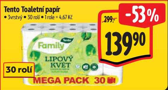 Tento Toaletní papír, 30 rolí Albert