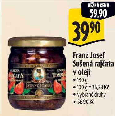 Franz Josef Sušená rajčata v oleji, 180 g