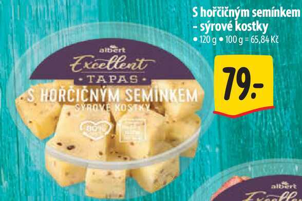 S hořčičným semínkem - sýrové kostky, 120 g