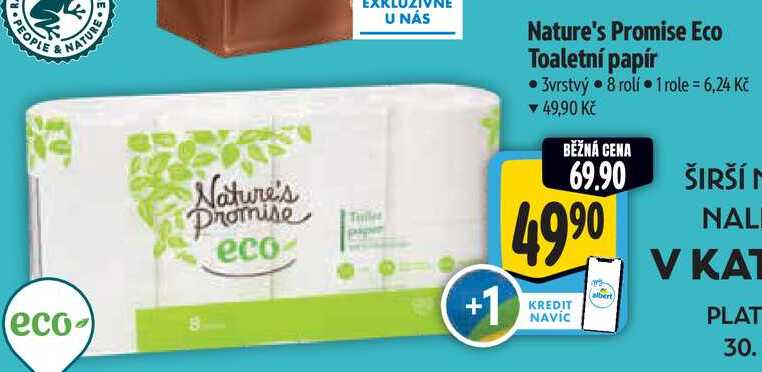 Nature's Promise Eco Toaletní papír, 8 rolí Albert