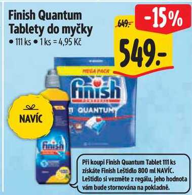 Finish Quantum Tablety do myčky, 111 ks Albert