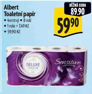 Albert Toaletní papír, 8 rolí Albert