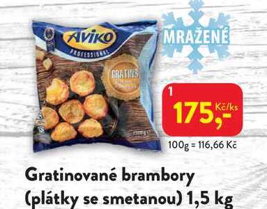 AVIKO Gratinované brambory (plátky se smetanou) 1,5 kg