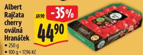 Albert Rajčata cherry oválná Hranáček, 250 g