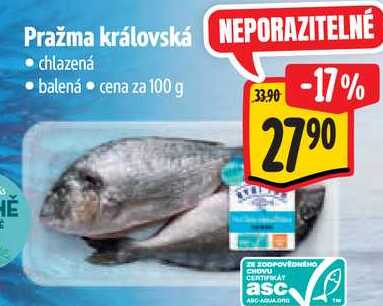 Pražma královská, cena za 100 g 