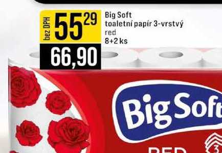 Big Soft toaletní papír 3-vrstvý red 8+2ks JIP