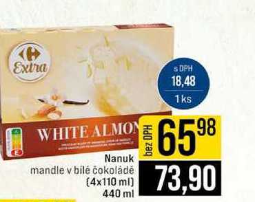 Nanuk mandle v bílé čokoládě (4x110 ml) 440 ml
