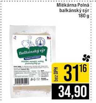 Mlékárna Polná balkánský sýr 180 g