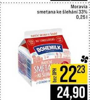Moravia smetana ke šlehání 33% 0,25l