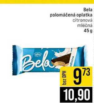 Bela polomáčená oplatka citronová mléčná 45g