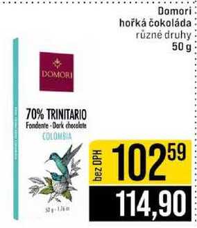 Domori hořká čokoláda různé druhy 50 g