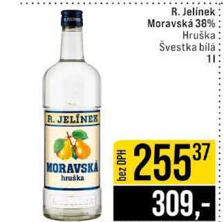 R. Jelínek Moravská 38% Hruška Švestka bílá 1l