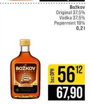 Božkov Original 37,5% Vodka 37.5% Pepermint 19% 0,2l