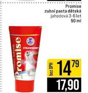 Promise zubní pasta dětská jahodová 3-6 let 50 ml JIP